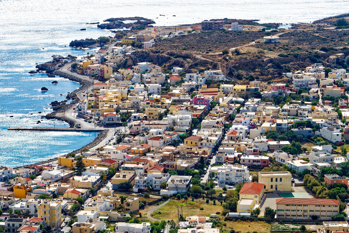 'Town center of Palaiochora seen from the antenna hill' - Crete