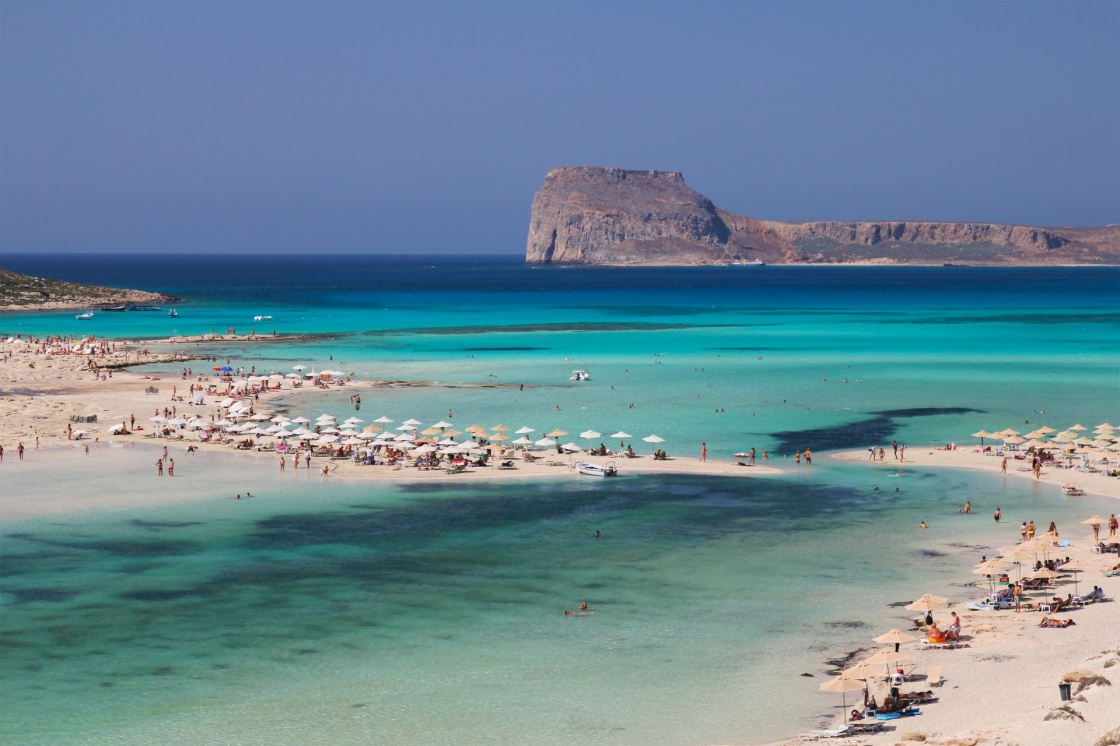 'Gramvousa Island seen from Balos Beach in Crete, Greece.' - Crete