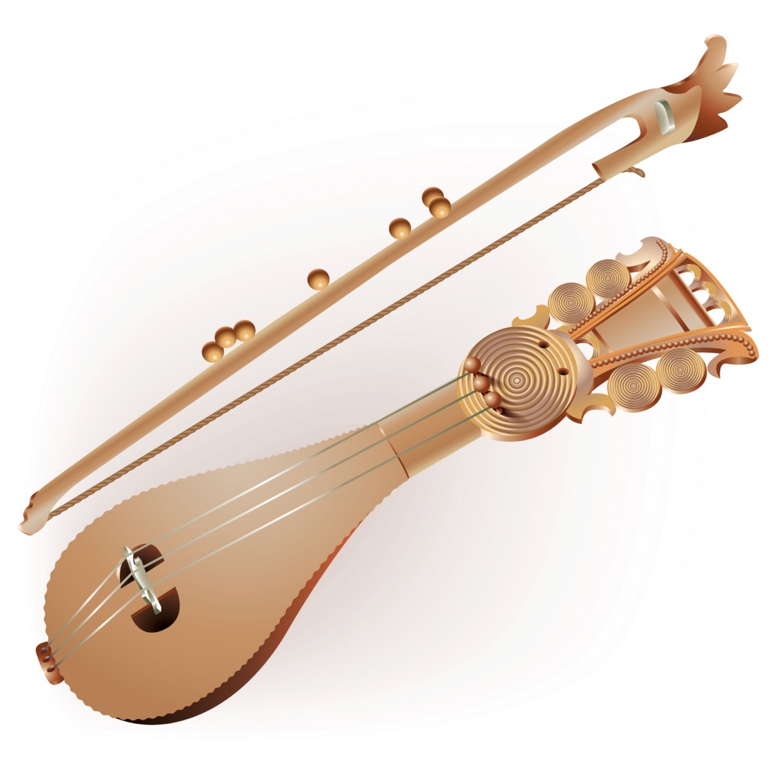 'Musical instruments series. Traditional Cretan lyra, isolated on white background. Vector illustration' - Crete
